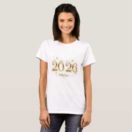 2026年あけましておめでとうございます ゴールドの新年Tシャツ Tシャツ