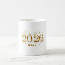 2026年あけましておめでとうございます ゴールドメタリックニューイヤーマグカップ コーヒーマグカップ