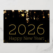 2026年あけましておめでとう ゴールドスタース 家族写真 裏面 箔シーズンカード (正面)