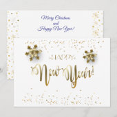 2026年あけましておめでとう！冬のホリデー フェスティブ シーズンカード (正面/裏面)