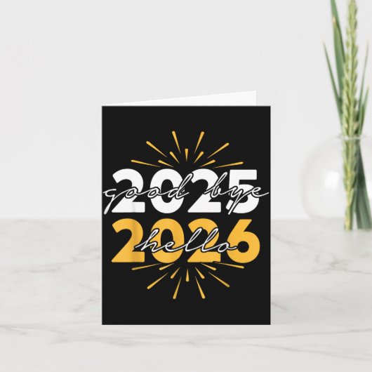 2026年あけましておめでとう 2025年さようなら 2026年こんにちは カード (正面)