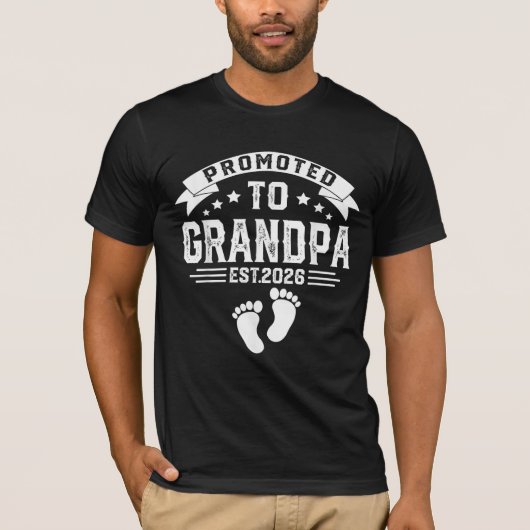 2026年おじいちゃん就任予定 はじめての祖父 Tシャツ (正面)