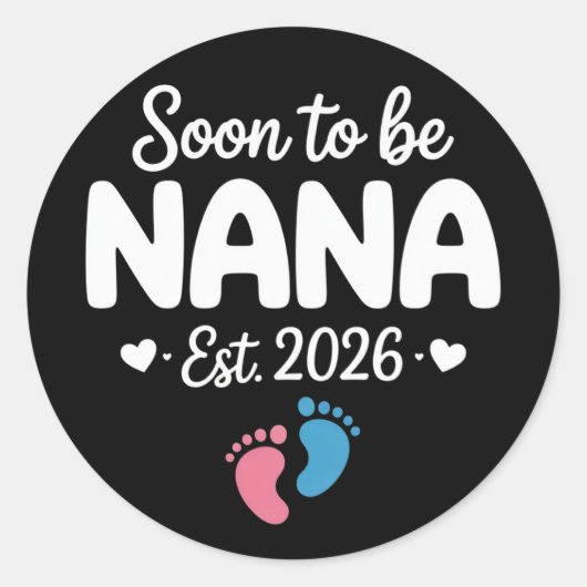 2026年おばあちゃんに! 冗談めいた妊娠発表 ラウンドシール (正面)