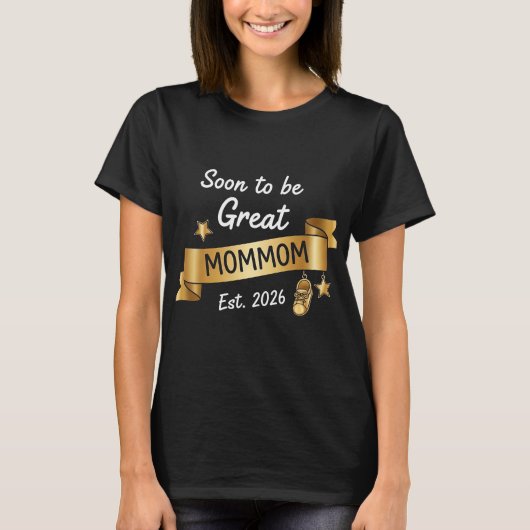 2026年おばあちゃんデビュー予定 Mommom Tシャツ (正面)