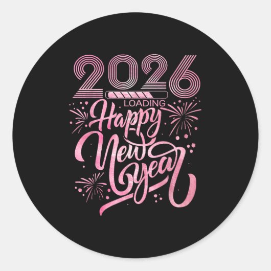 2026年おめでとう花火 ラウンドシール (正面)