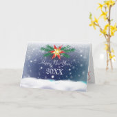2026年おめでとう!ウィンターホリデイフェスティバル カード (黄色い花)