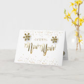 2026年おめでとう！ウィンターホリデイフェスティバル カード (黄色い花)