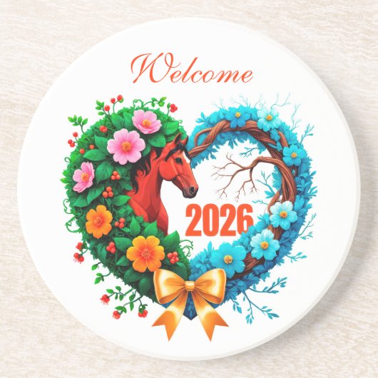 2026年おめでとう コースター (正面)