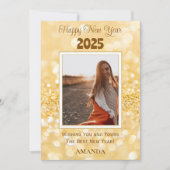 2026年おめでとう ゴールドグリッター エレガント シーズンカード (正面)