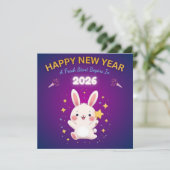 2026年お正月のかわいいウサギのグリーティングカード カード (スタンド正面)