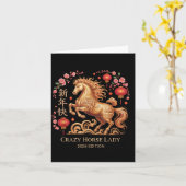 2026年お正月 フェスティブ クレイジー ホース レディー フォーチュン コウベス カード (黄色い花)