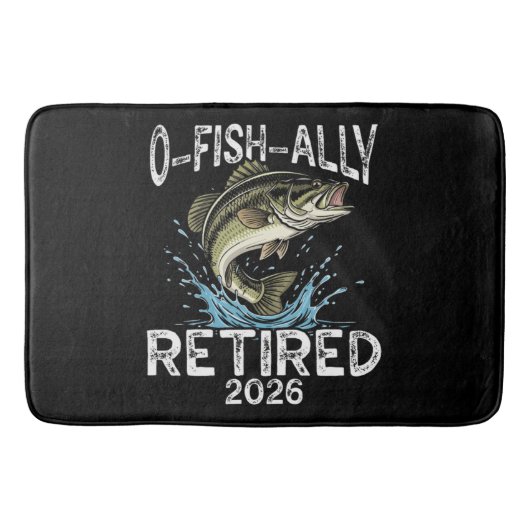 2026年お魚引退 おもしろ 退職 幽默 バスマット (正面)