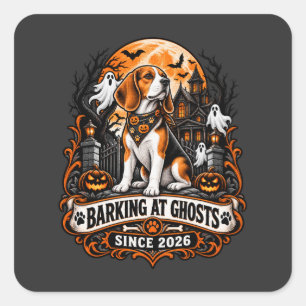 2026年から幽霊に吠えるビーグル ハロウィーン ゴ スクエアシール