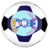 2026年に青く投票する サッカーボール (回転)