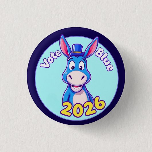 2026年に青く投票する 缶バッジ (正面)