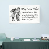 2026年に青で投票する理由 横断幕 (トレードショー)