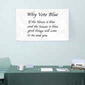 2026年に青で投票する理由 横断幕 (トレードショー)