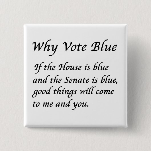 2026年に青で投票する理由 缶バッジ (正面)