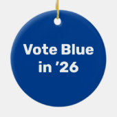 2026年に青で投票 セラミックオーナメント (裏面)