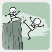 2026年のお正月のスティックスフィギュア・ユーモア スクエアシール (正面)