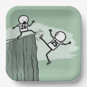 2026年のお正月のスティックスフィギュア・ユーモア ペーパープレート (正面)