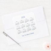 2026年のカスタム文字の月次最下位カレンダー スクエアシール (封筒)