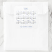 2026年のカスタム文字の月次最下位カレンダー スクエアシール (バッグ)