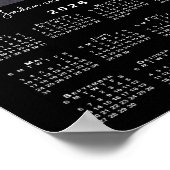 2026年のカレンダー（写真と名前を黒で表示） ポスター (角)