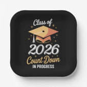 2026年のクラスは進行中のカウントダウンをperonalized ペーパープレート (正面)