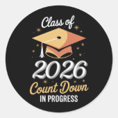 2026年のクラスは進行中のカウントダウンをperonalized ラウンドシール (正面)