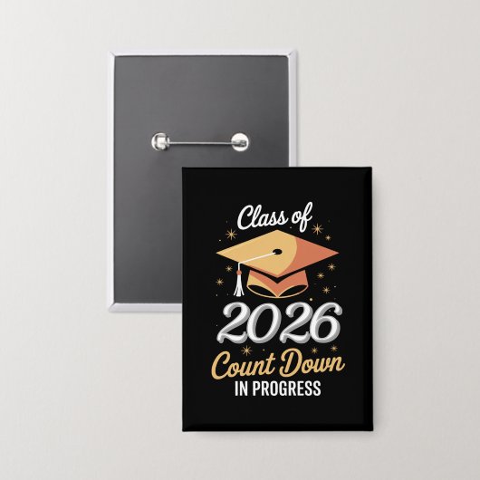 2026年のクラスは進行中のカウントダウンをperonalized 缶バッジ (正面/裏面)