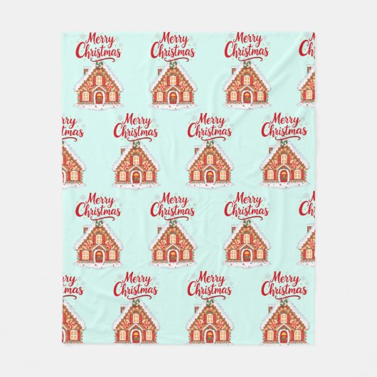 2026年のクリスマスハウス フリースブランケット (正面)