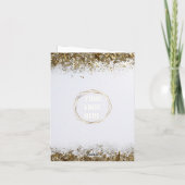 2026年のゴールドグリッター雪の結晶新年のロゴ企業 カード (裏面)