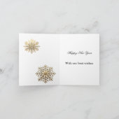 2026年のゴールドグリッター雪の結晶新年のロゴ企業 カード (内部)