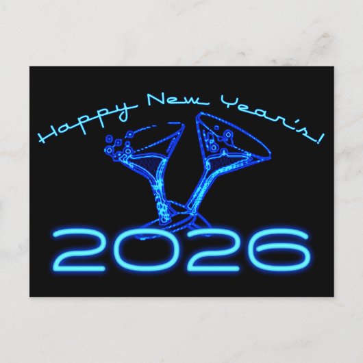 2026年のシャンパンで新年を祝おう ポストカード (正面)