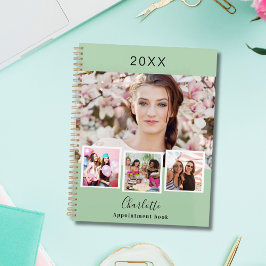 2026年のセージグリーンのフォトコラージュ予定、   プランナー手帳