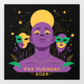 2026年のマルディグラにぴったり ウィンドウサイン (シート)