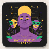 2026年のマルディグラにぴったり コースター (正面)