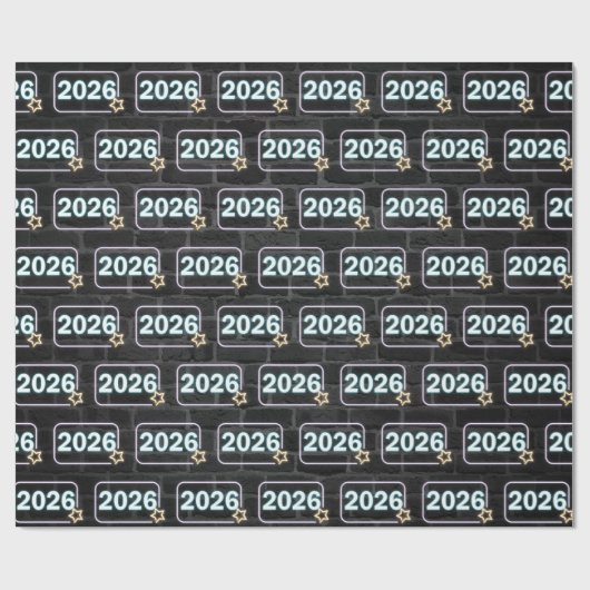 2026年のレンガのネオンサイン ラッピングペーパー (フラット)
