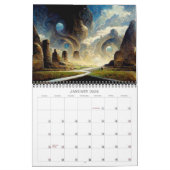 2026年の先見の高い次元3超現実的な風景 カレンダー (1月 2026)