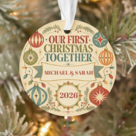 2026年の初めてのクリスマス パーソナライズド レトロ オーナメント