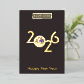 2026年の地球 – プロフェッショナル年賀状 箔招待状 (立ち正面)