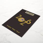 2026年の地球 - プロフェッショナル新年カード 箔招待状 (回転した状態)