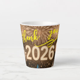 2026年の始まりを感謝の気持ちでお祝いしましょう カフェラテマグ