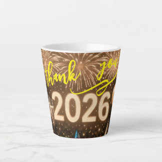 2026年の始まりを感謝の気持ちでお祝いしましょう カフェラテマグ