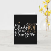 2026年の新しい年に乾杯 レパードシャンパン ハッピー カード (黄色い花)