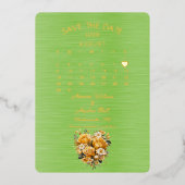 2026年の日付威厳があるを保存結婚する 箔招待状 (正面)