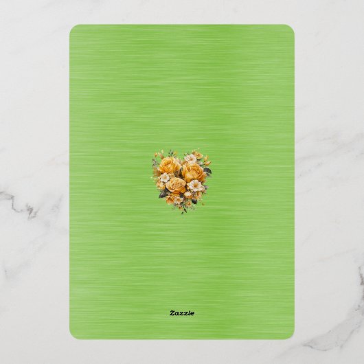 2026年の日付威厳があるを保存結婚する 箔招待状 (裏面)