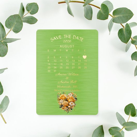 2026年の日付威厳があるを保存結婚する 箔招待状