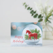 2026年の火馬:フェスティバルスノーグローブ ポストカード (スタンド正面)